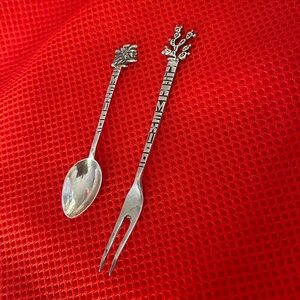 Vintage Mexico sterling silver spoon and fork stamped 925